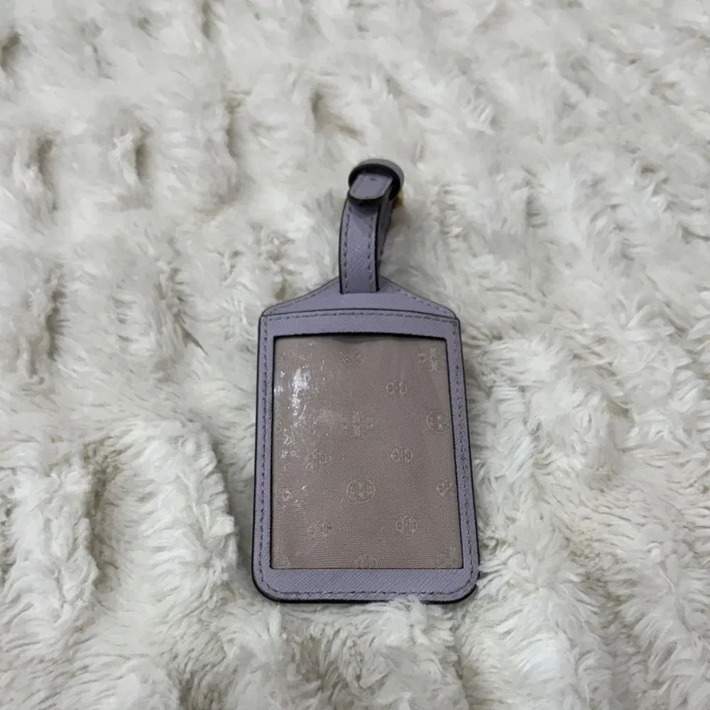 Tory Burch Lavender Luggage Tag with Gold Emblem